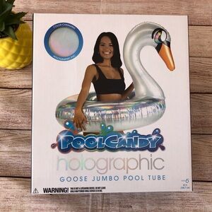 NEW PoolCandy Holographic Goose Jumbo Pool Tube 42”